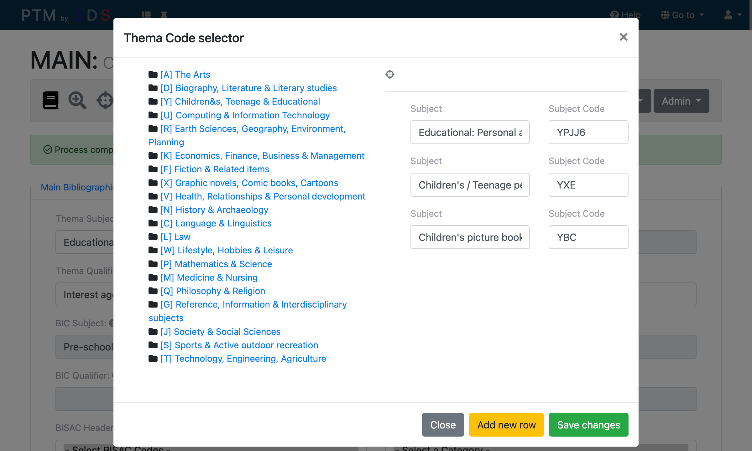 Thema Code Selection
